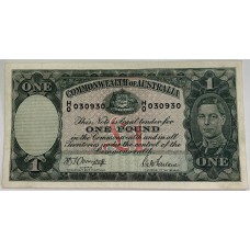 AUSTRALIA 1942 . ONE 1 POUND BANKNOTE . ARMITAGE/McFARLANE